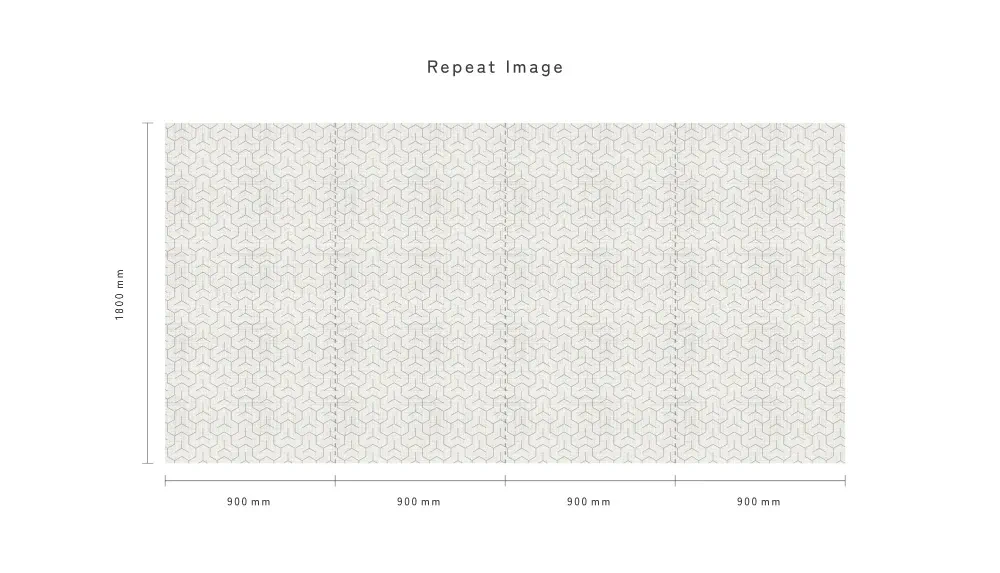 LIMELIGHT（ライムライト）のJA-BI-01は和柄のビシャモン（毘沙門）のシロネリ（白練）色。 和柄でありながらもポップさと北欧スタイルの空間にも馴染む色合いは、オフィスの執務スペース・商業施設・店舗デザインの空間を個性化させるのに最適な壁紙クロス。 そのパターンイメージ。
