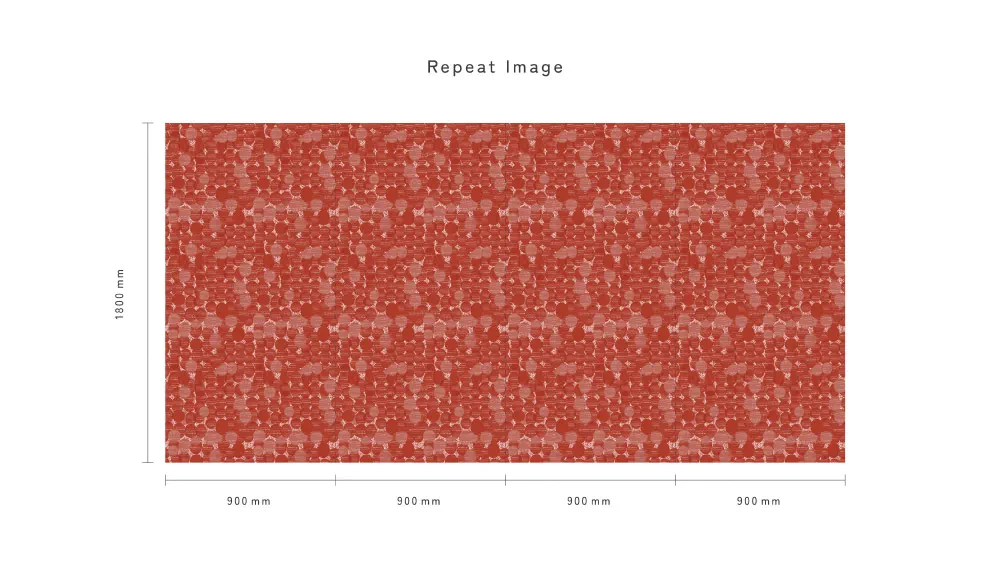 LIMELIGHT（ライムライト）のLT-DO-TA-01はたまごをモチーフにした北欧テイストなドット柄で色はレッド。 オフィスの執務スペースや店舗・サロンの受付デザインに対して個性を生み出すのに最適な壁紙クロス。そのパターンイメージ。